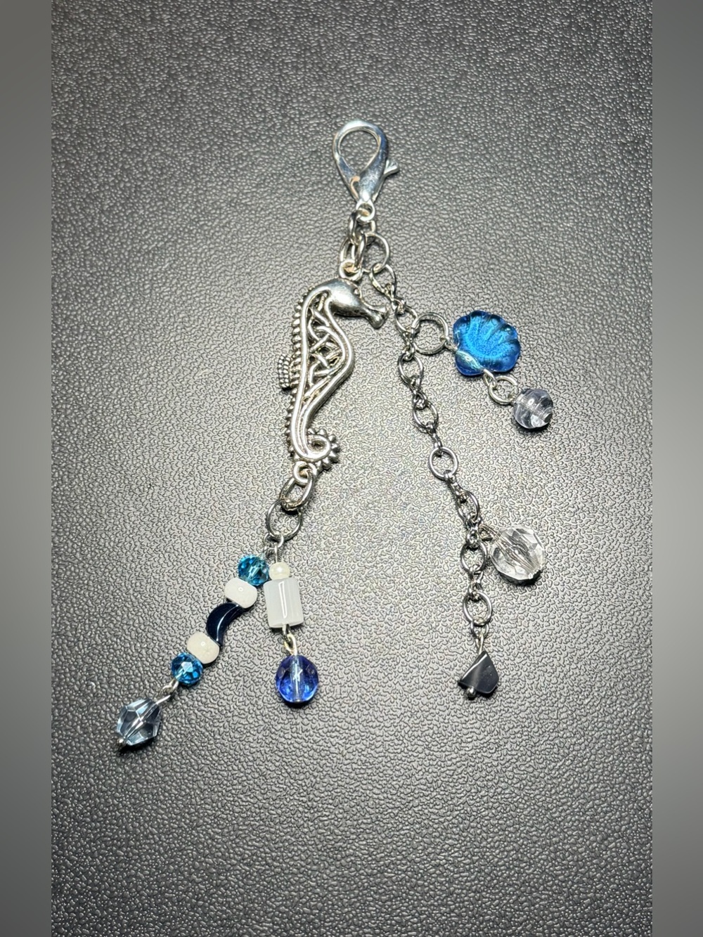 ✨Handmade✨Silver Bag Charm with Blue Accents